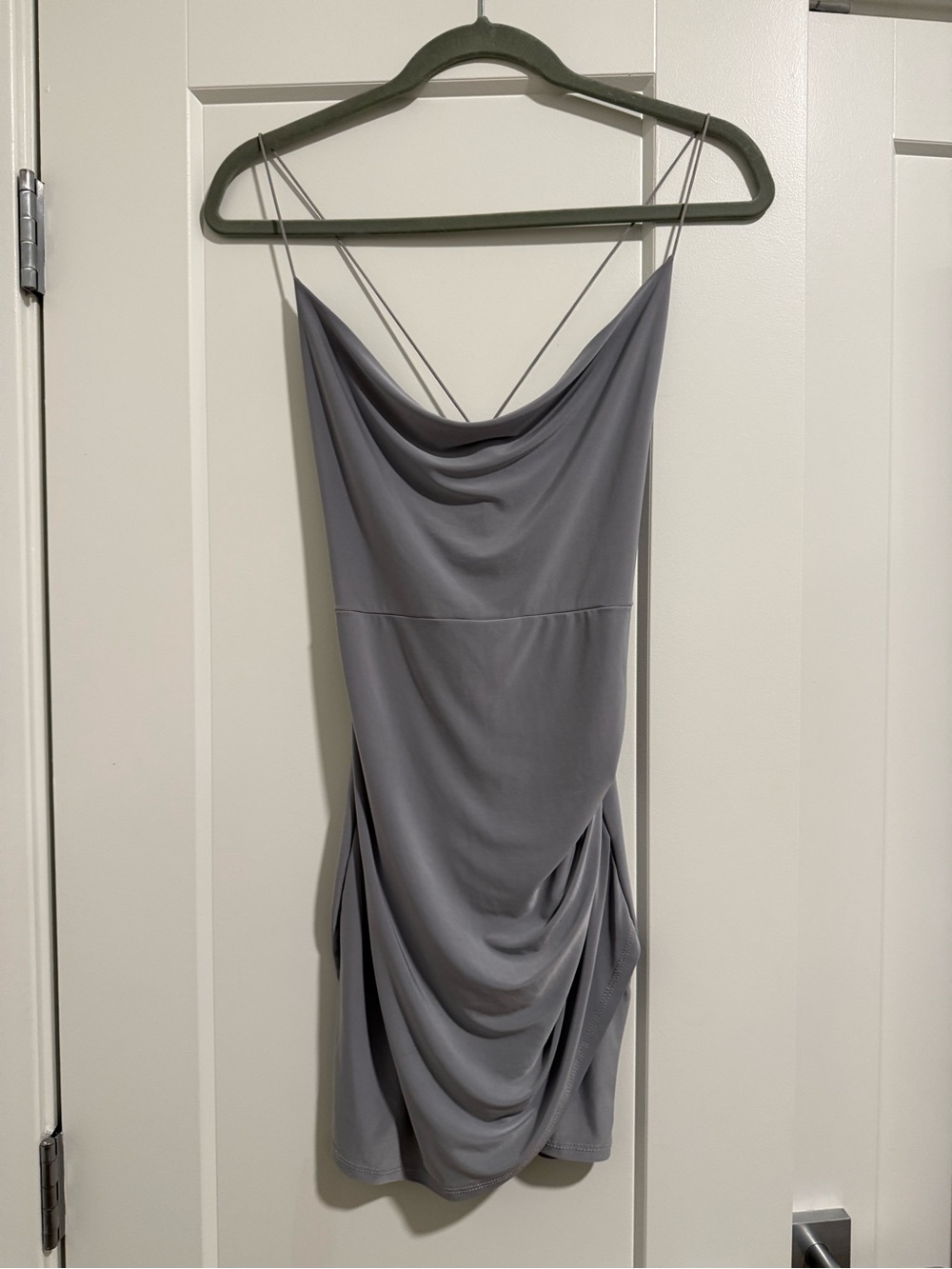 Windsor Lavender-Grey Cowl Neck Mini Dress